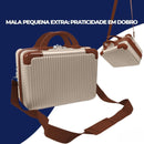 Mala de Bordo 10kg com Frasqueira Bagagem de Mão Expansivel Aprovada ANAC com 4 Rodas duplas 360° Cadeado AntiFurto TSA Mala de Viagem Alça Lateral com Divisória, Leve Resistente (Rosa)