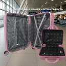 Mala de Bordo 10kg com Frasqueira Bagagem de Mão Expansivel Aprovada ANAC com 4 Rodas duplas 360° Cadeado AntiFurto TSA Mala de Viagem Alça Lateral com Divisória, Leve Resistente (Rosa)