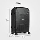 Mala Grande 23kg em Polipropileno Ultra Resistente, Rodas Duplas 360º, Cadeado 3 Dígitos Personalizável Sestini PP Prime Preto de Viagem (Grande)