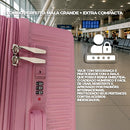 Mala de Bordo 10kg com Frasqueira Bagagem de Mão Expansivel Aprovada ANAC com 4 Rodas duplas 360° Cadeado AntiFurto TSA Mala de Viagem Alça Lateral com Divisória, Leve Resistente (Rosa)