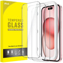JETech Película de Vidro Temperado para iPhone 17 6,3 Polegadas, Protetor de Tela, Dureza 9H, Instalação Rápida, Amigável ao Case, Pacote com 3
