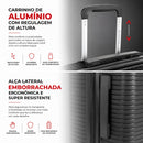 Mala Grande 23kg em Polipropileno Ultra Resistente, Rodas Duplas 360º, Cadeado 3 Dígitos Personalizável Sestini PP Prime Preto de Viagem (Grande)